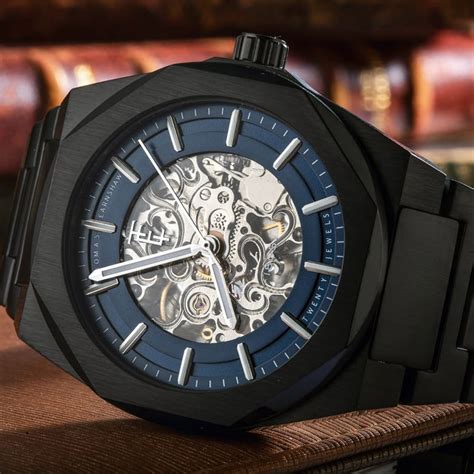 Thomas Earnshaw Fowler Es Black Blue Automatic Skeleton Dial