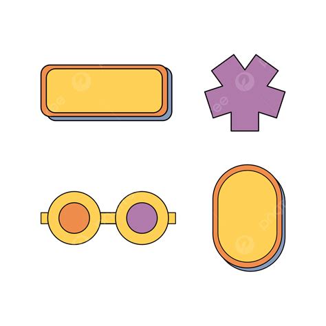 Cute Retro Elements Set Vector Retro Vintage Sunset Png And Vector