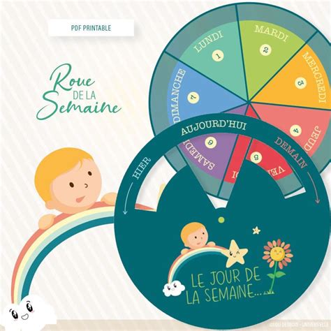 ROUE De La SEMAINE Bleu PDF Printable Rituels Enfants Maternelle