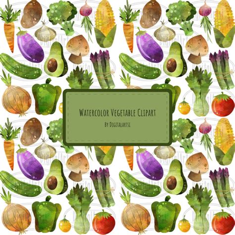 Watercolor Vegetables Clipart Masterbundles