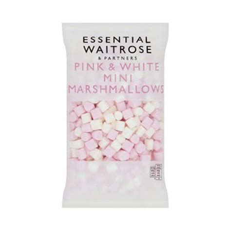 WAITROSE Essential Pink White Mini Marshmallows 150g GO DELIVERY