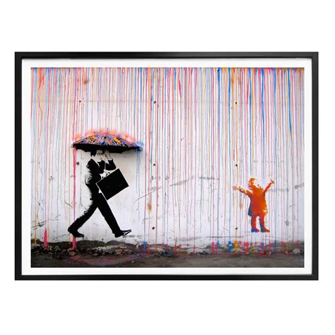 Poster Banksy Coloured Rain Wall Art Nl