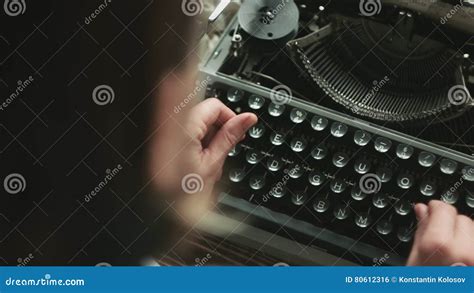 Person Typing On Old Typewriter Stock Footage Video Of Person