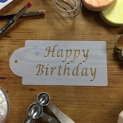 Happy Birthday Stencil For Cakes By Designer Stencils Confection