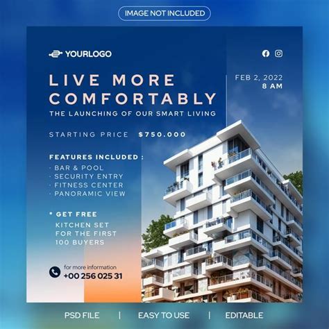 Premium PSD Real Estate Property Apartment Launching Modern Instagram