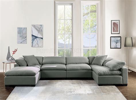 Kerry Modular Sectional Sofa in Gray Linen by Acme w/Options