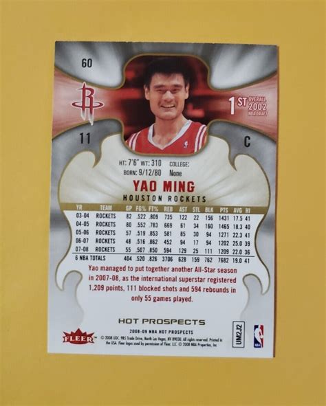 Fleer Hot Prospects Yao Ming For Sale Online Ebay