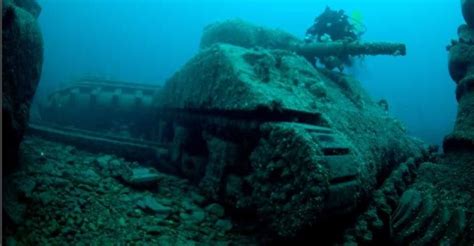 Wwii Sherman Tank On The Seabed Off Donegal Ireland Underwater Ruins