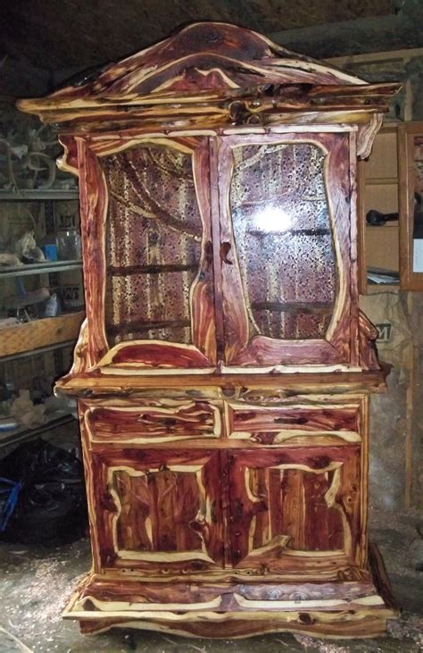 China Cupboard From Juniper Wood Rustic Furniture Juniper Wood Log