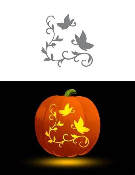 Printable Butterfly Flourish Pumpkin Stencil