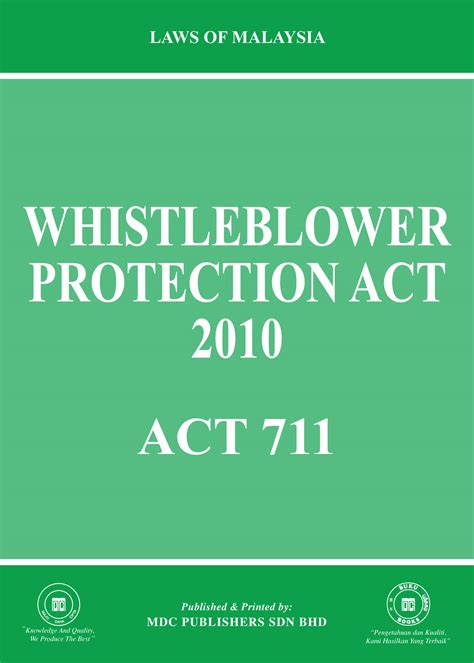 Laws Of Malaysia Whistleblower Protection Act 2010