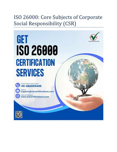 Ppt Iso 26000 Core Subjects Of Corporate Social Responsibility Csr