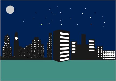 City At Night Clip Art Image Clipsafari