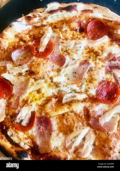 Meat Feast Pizza Stock Photo Alamy