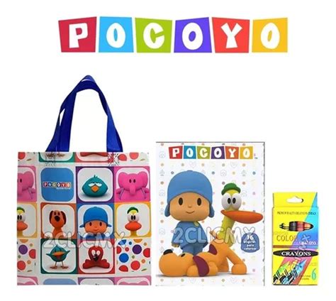 Bolsas Dulceros Libros Colorear Crayolas Pocoyo En