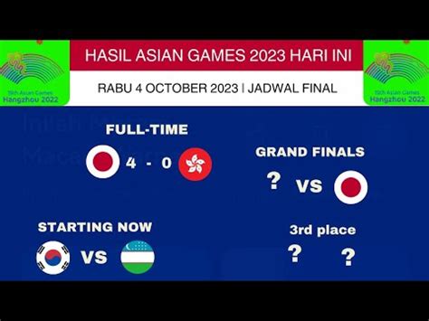 Hasil Semi Final Asian Game Hari Ini Jadwal Grand Final