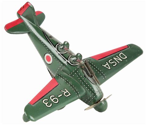 Lot Detail JAPANESE TIN LITHO WIND UP MILITARY AIRPLANE TOY