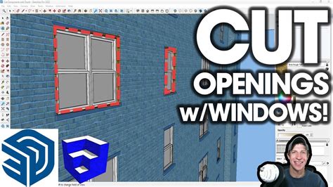 How To Create Windows That Cut Openings In Sketchup Youtube