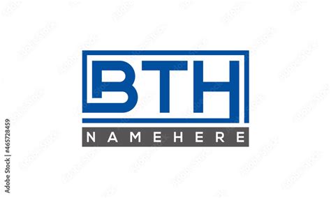 Bth Letters Logo With Rectangle Logo Vector Stock Vector Adobe Stock