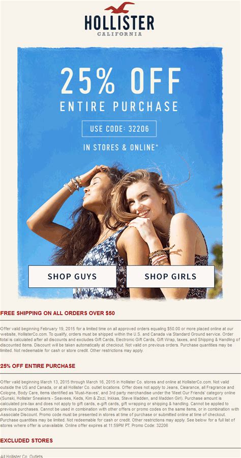 Hollister October 2020 Coupons And Promo Codes 🛒