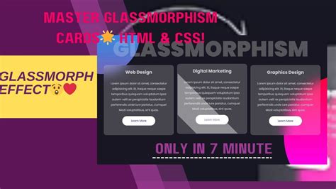 Real Glassmorphism Card Hover Effects Html Css Glass Morphism Effects 2023 Youtube