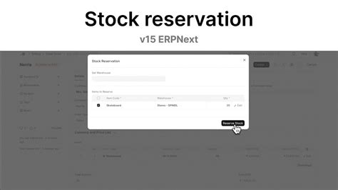 Stock Reservation Against Sales Order ERPNext V15 YouTube