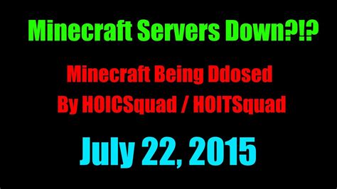 Minecraft Servers Down Minecraft Being Ddosed By Hoicsquad