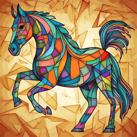 Horse Painting in the Style of Cubism. Painting of a Horse in the Style ...