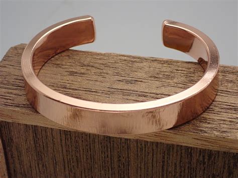 Brushed Finish Thick Solid Copper Cuff Bracelet Heavy Duty Etsy