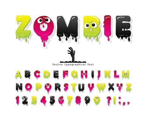 Zombie halloween font. 682012 Vector Art at Vecteezy