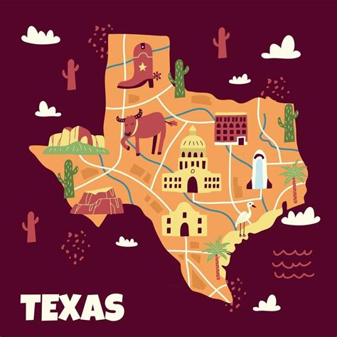 Download Handdrawn Texas Map For Free