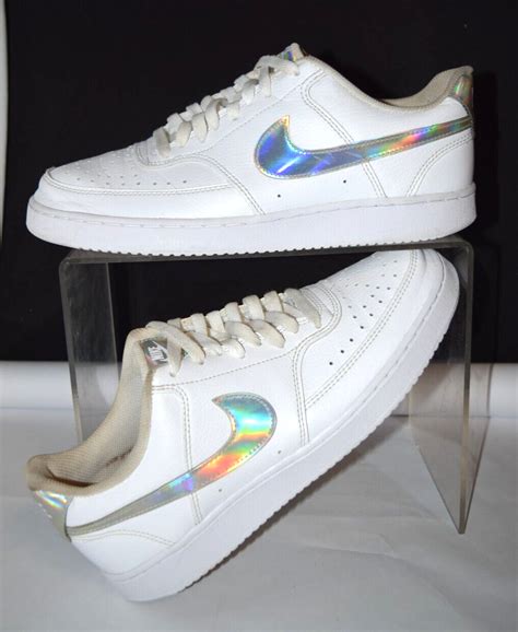 Nike Women's Court Vision Low White/Iridescent sneake… - Gem