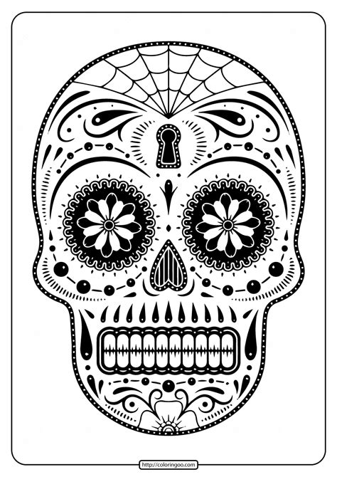 Printable Sugar Skull Coloring Pages Sugar Skull Coloring Page