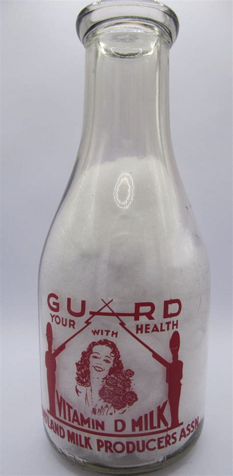 Vintage Bottle PORTLAND MILK PRODUCERS Guard Your Health RMB