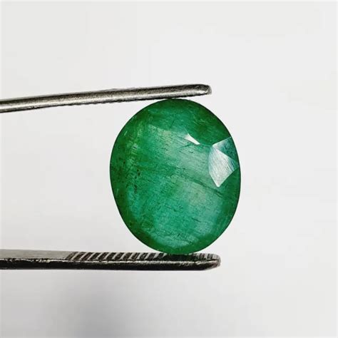 CERTIFIED NATURAL GREEN Emerald 8 Ct Oval Cut Faceted Loose Gemstone