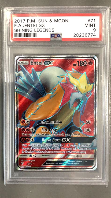 Pokemon Sun Moon Shining Legends Fa Entei Gx Psa Gamestop