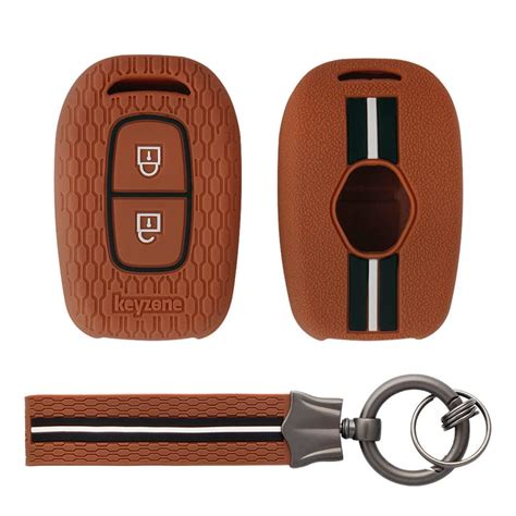 Keyzone Striped Silicone Key Cover Compatible For Renault Kiger Kwid