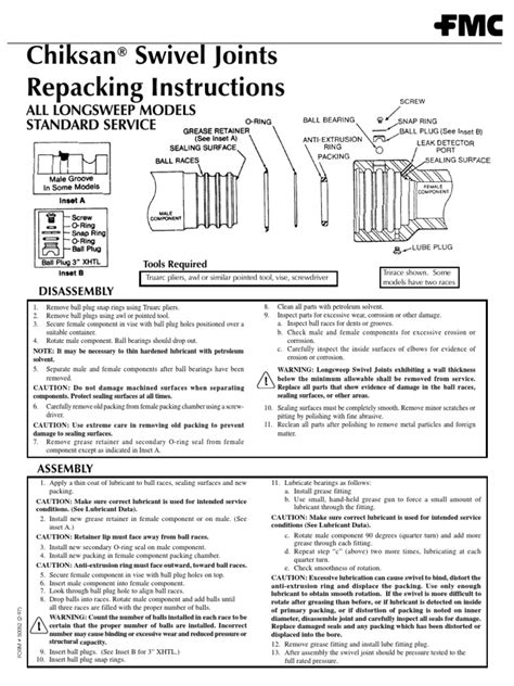 Chiksan Swivel Joints Repacking Instructions Longsweep Standard Service ...