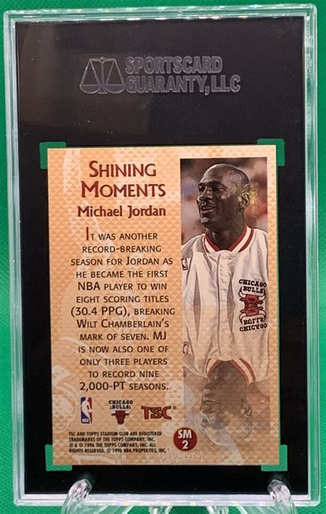 1996 Topps Stadium Club MICHAEL JORDAN Shining Moments SM2 SGC 10