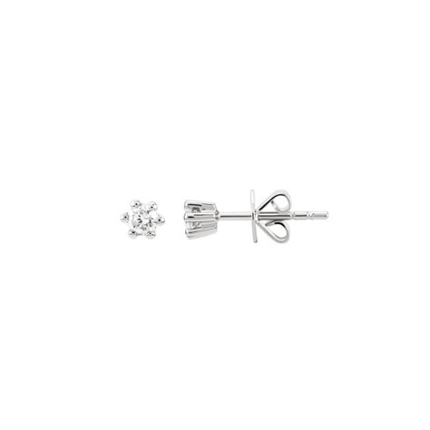 Or Wg Clous D Oreilles Or Gris Ct Avec Diamant