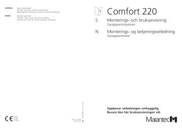 Marantec Comfort 220 Bruksanvisning Manualzz