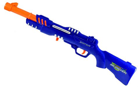 Form Blaster Shotgun I Blå Som Skyder Med Ufarlige Skumpile