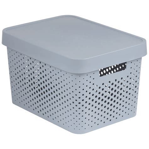 Caja Perforada Con Tapa Infinity Gris X X Cm L Curver