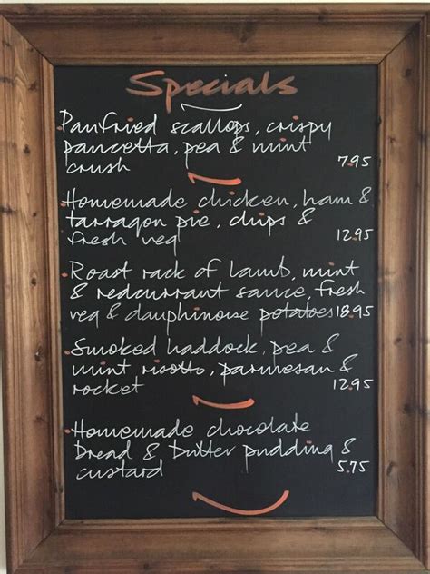 Introducing Our New Specials Menu The Rose And Crown