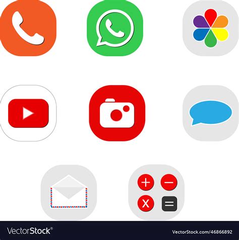 A Set Of Mobile Phone Icons Royalty Free Vector Image