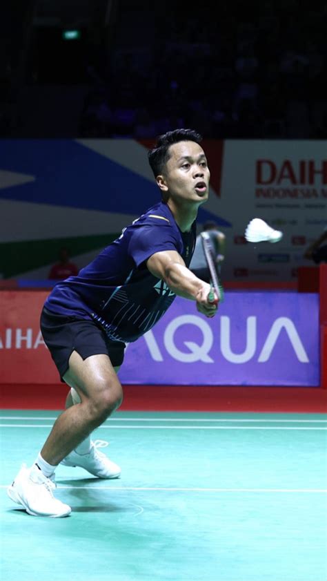 FOTO Aksi Anthony Sinisuka Ginting Sukses Melaju Ke Babak 16 Besar