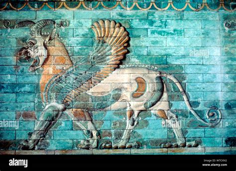 Griffin Lion Relief In Glazed Brickwork Achaemenid Period Ancient