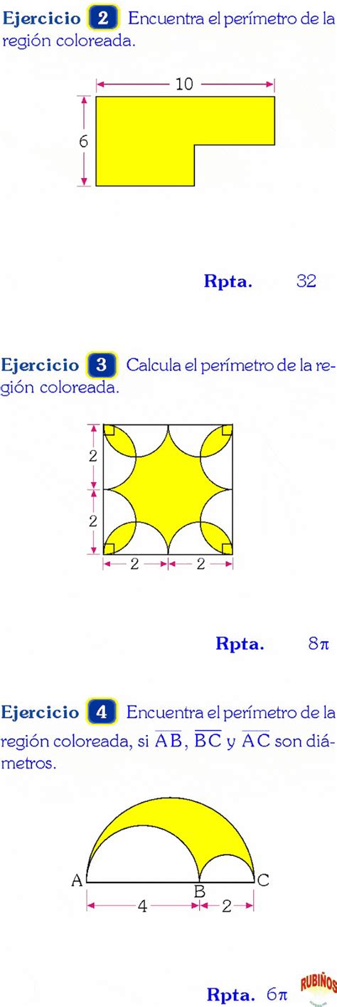 Areas Y Perimetros Problemas Resueltos De Secundaria O Media Pdf Y