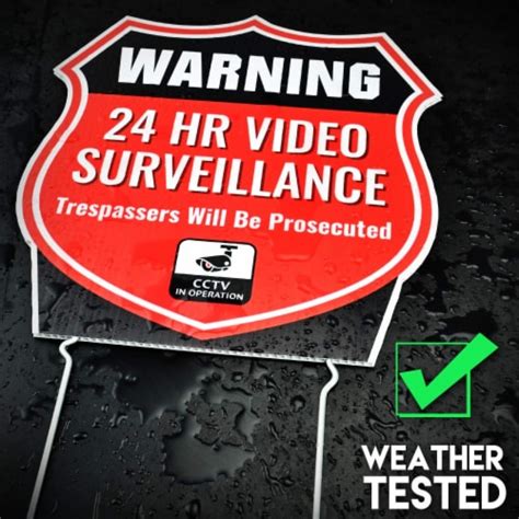 Signs Authority 24 H Video Red Coroplast Surveillance Signs Outdoor