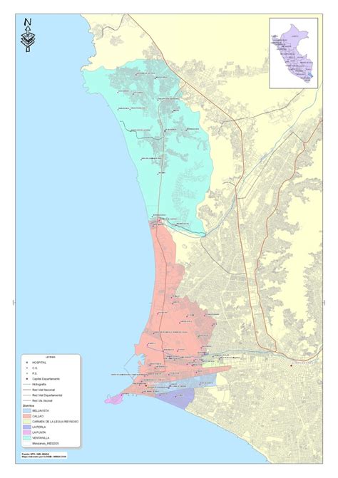 Mapa De Callao Provincia Municipios Turístico Y Carreteras De